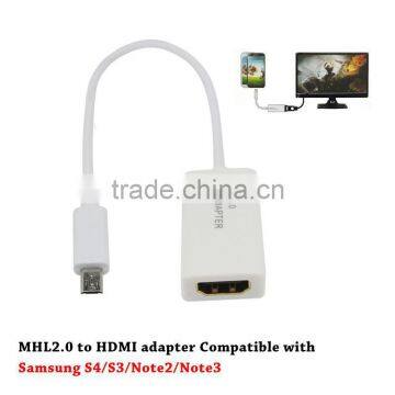 Micro Usb MHL 2.0 To HDMI 3D HDTV Adapter for samsung galaxy note 3 note2