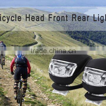 2pcs Portable Bicycle Lights Bike Head Front Rear Wheel LED Cycling Silicone Warning Flash Light