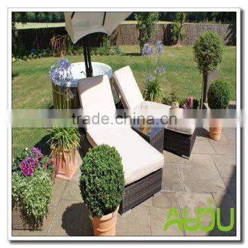 Audu Rattan Florida Sun Lounger With Side Table