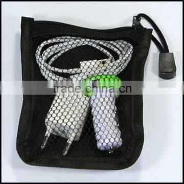 Under 1 Dollar Promotion Gift Small Polyester Pouch Earphone Cable Pouch Organizer Pouch