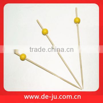 Yellow Ball Decorative Short Handle Bamboo Skewers