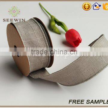 100% Polyester Linen Look Fabric for Gift Ribbon photo-5