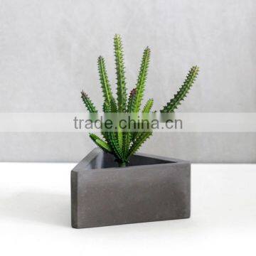 Triangle Shape Plain Concrete Interior Waterproof Bare Concrete Flower Pot photo-4