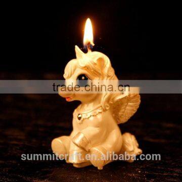 Cute flameless unicorn candle baptism favors