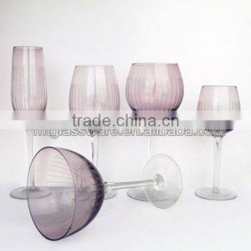 Purple Wine Glass With Clear Stem