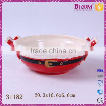 Big christmas gift decoration ceramic soup bowl