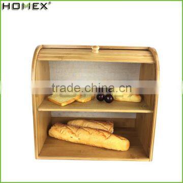 Bamboo Rolltop Bread Box/ rolltop bread holder Homex-BSCI