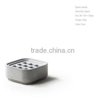 Desktop Use Concrete Storage Box Handmade Square Cement Pen Holder photo-3