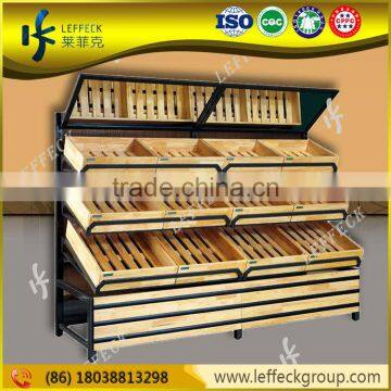 wooden with metallic fruit and vegetables display case in favorable price