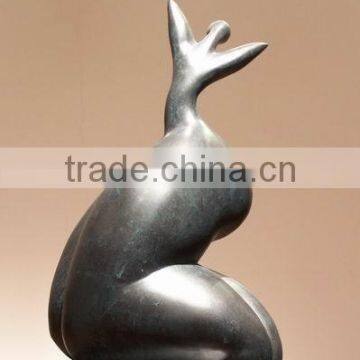 Bronze sculptures modern abstract indoor decorative yoga woman statues