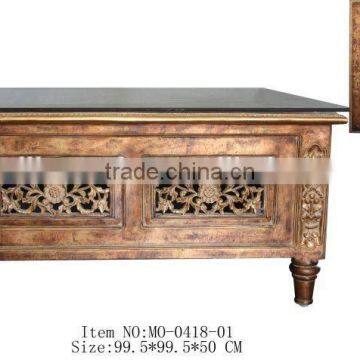 MO-0418-01 Antique furniture square coffee table for decor
