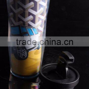 Plastic Double Wall Travel Custom Coffee Mug photo-5