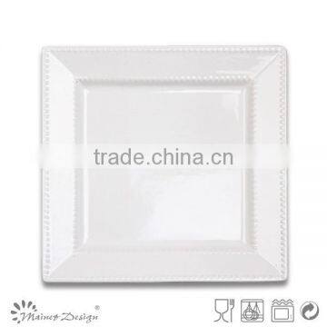 Embossed White Square White Square Dinner Set photo-3