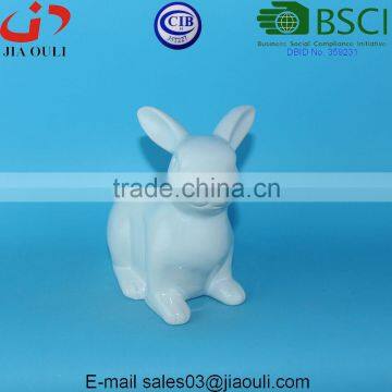 BSCI Audit Factory EASTER Rabbit Figurines Small Grey/white Porcelain Ceramic Rabbit, Easter Bunny photo-2