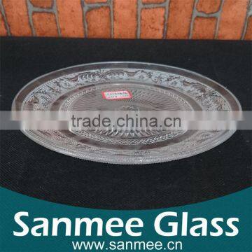 Elegant Beaded Round Glass Plate Clear Glass Charger Plates Wholesale