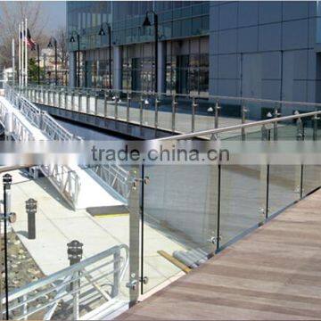 DIY Stainless Steel Glass Balcony Post Glass Balustrade