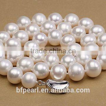 10-11mm White Edison Pearl Necklace, Bracelet and Earrings Jewelry Set photo-5