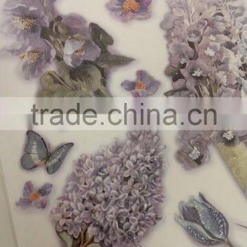 Purple Colorway Tulip & Butterfly Design Sticker, Classic Decorative Shinny Glitter Sticker photo-4