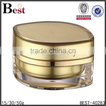 50g eye shape golden acrylic cream jar for cosmetic