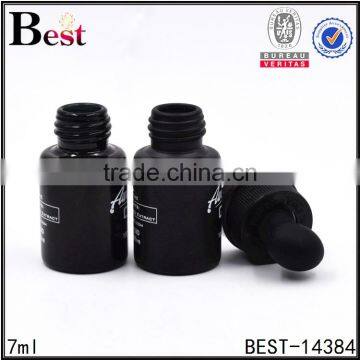 Cosmetic Packaging 7ml Screen Printing Children Proof Big Dropper Bottle Perfume Matt Black Glass Perfume Bottle China photo-3