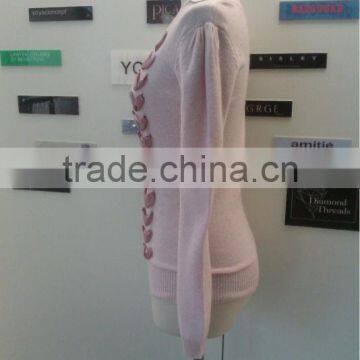 Lady Sweater Fashion Design Wool Garment Cardigan Long With Silk photo-2
