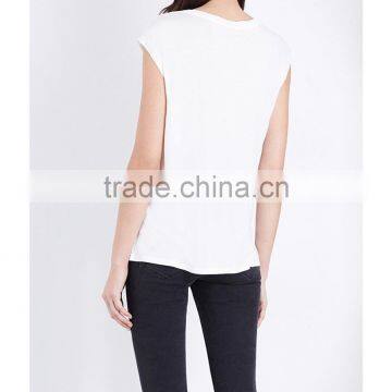 Wholesale Women Latest Round Neck Short Sleeves Front-printed Jersey T-shirt(DQE0158T) photo-3