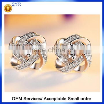 Cheap Wholesale 925 Sterling Silver Purple Diamond Stud Earrings