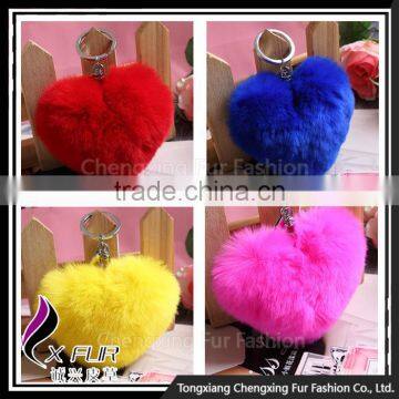 CX-R-46 Lovely Fashion Genuine Rex Rabbit Fur Keychain photo-3