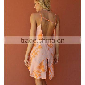 Long Length Casual Orange Tops Loose Tank Tops Wholesale Women photo-3