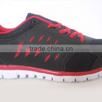 Black With Red Decoration Factory Price Sport Shoe Men photo-2