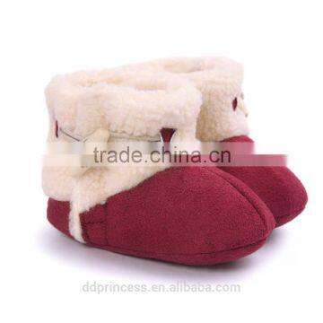 Baby Shoes 2017 Pink Red Khaki Infant Shoe Warm Puzzy Cute Snow Boot photo-3