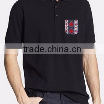 2015 wholesale fashion polo shirts for men bulk customized in China with sublimation printing pattern tribal pocket