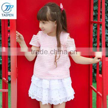 2017 Summer Stylish Girls Off-shoulder t Shirt Wholesale Children's Boutique Clothing