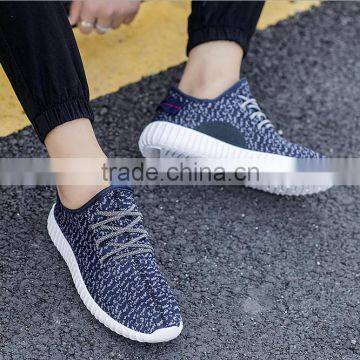 Hot Sale Man Running Breathable Shoe With No Brand Flyknit Fabric Casual Shoes photo-6