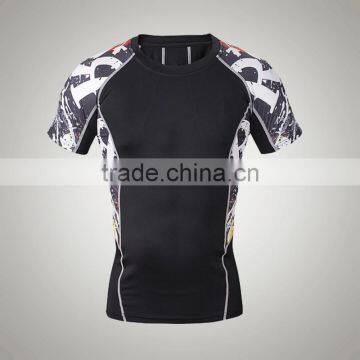 100% Polyester Short Sleeve Mens Slim Fit Bodybuilding Blank T Shirt Fashion Sports Jersey Tee photo-4