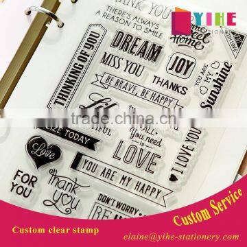 transparent carton clear stamp custom rubber stamp for kids