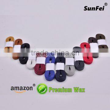 2017 Hot Flat 6mm Width Customized Waxed Luxury Leather Shoelaces for for Air Jordan Wax Laces - All Size - Army Green photo-5