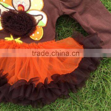 2015 Baby Toddler Girls Children Tutu Romper Girls Thanksgiving Romper Turky Romper Girls Lace Tutu Romper Necklace and Headband photo-3