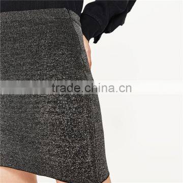 2017 OEM Spring Cozy Elasticated Shiny Tight Mini Skirt photo-5