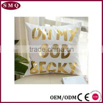 Customized Design Hot Stamping in Gold Color Painting Pillow Cover photo-2