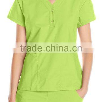 Women's V-neck Scrub Top With Closure Hospital Uniform photo-3