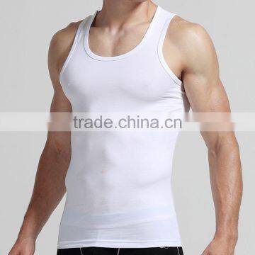 Breathable High Quality OEM 100% Cotton Slim Fit Mens Tank Top For Wholesale photo-3