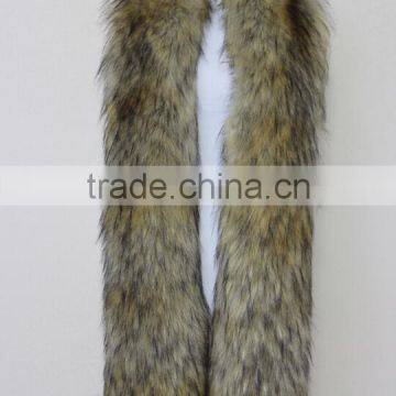 100% modacrylic Women's long faux fur pull through scarf