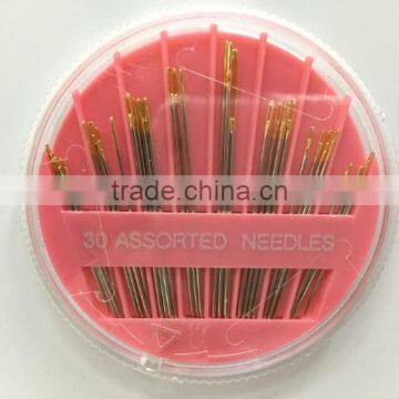 30 Count Assorted Hand Sewing Needles Comapct With Golden End photo-3