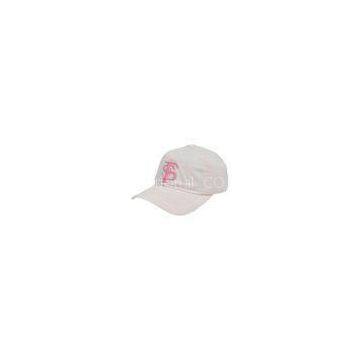 3D Embroidery / Printed White Ladies Baseball Caps , Personalized 100% Cotton Sports Caps