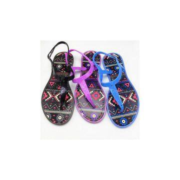 PVC Material Snadals Summer Beach Breathable Flat Fancy Sandals