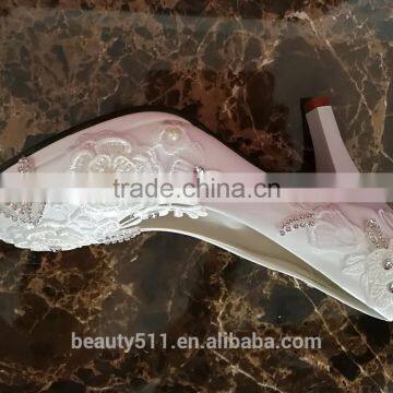 Professional manufacturer leather high heel dress women wedding shoes WS048