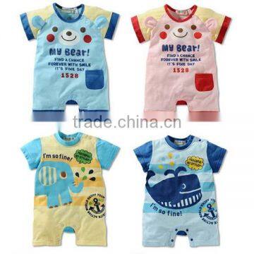 2016 summer cartoon short sleeve baby romper