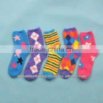Thick Microfiber Ladies Socks Stock Lot,131109