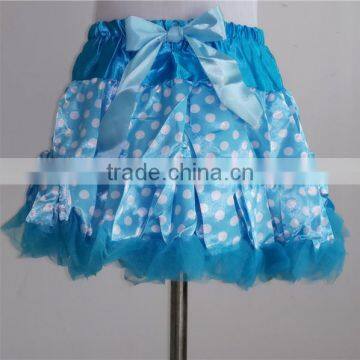 Wholesale pettiskirts bule polka dot pettiskirt for kids